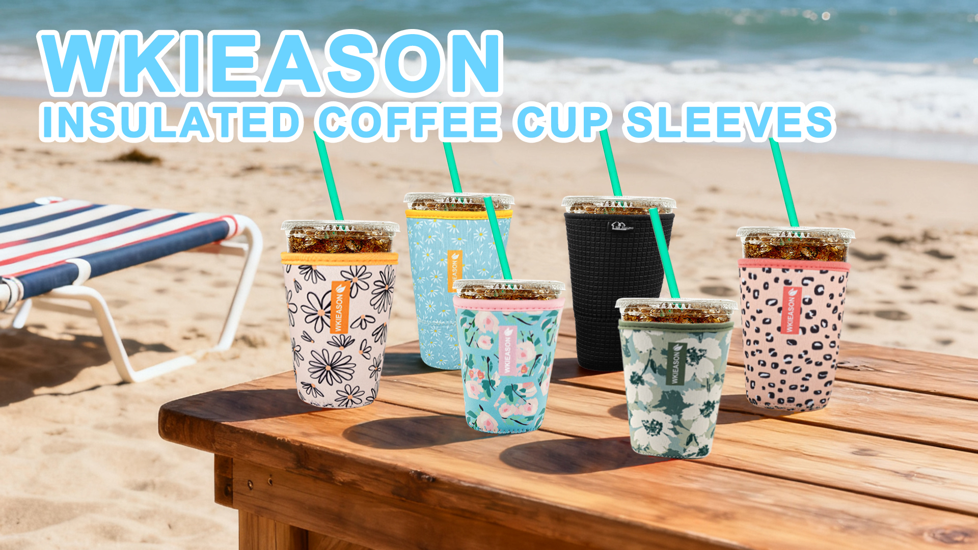 Amazon.com: Reusable Iced Coffee Cup Sleeve Insulator for Cold